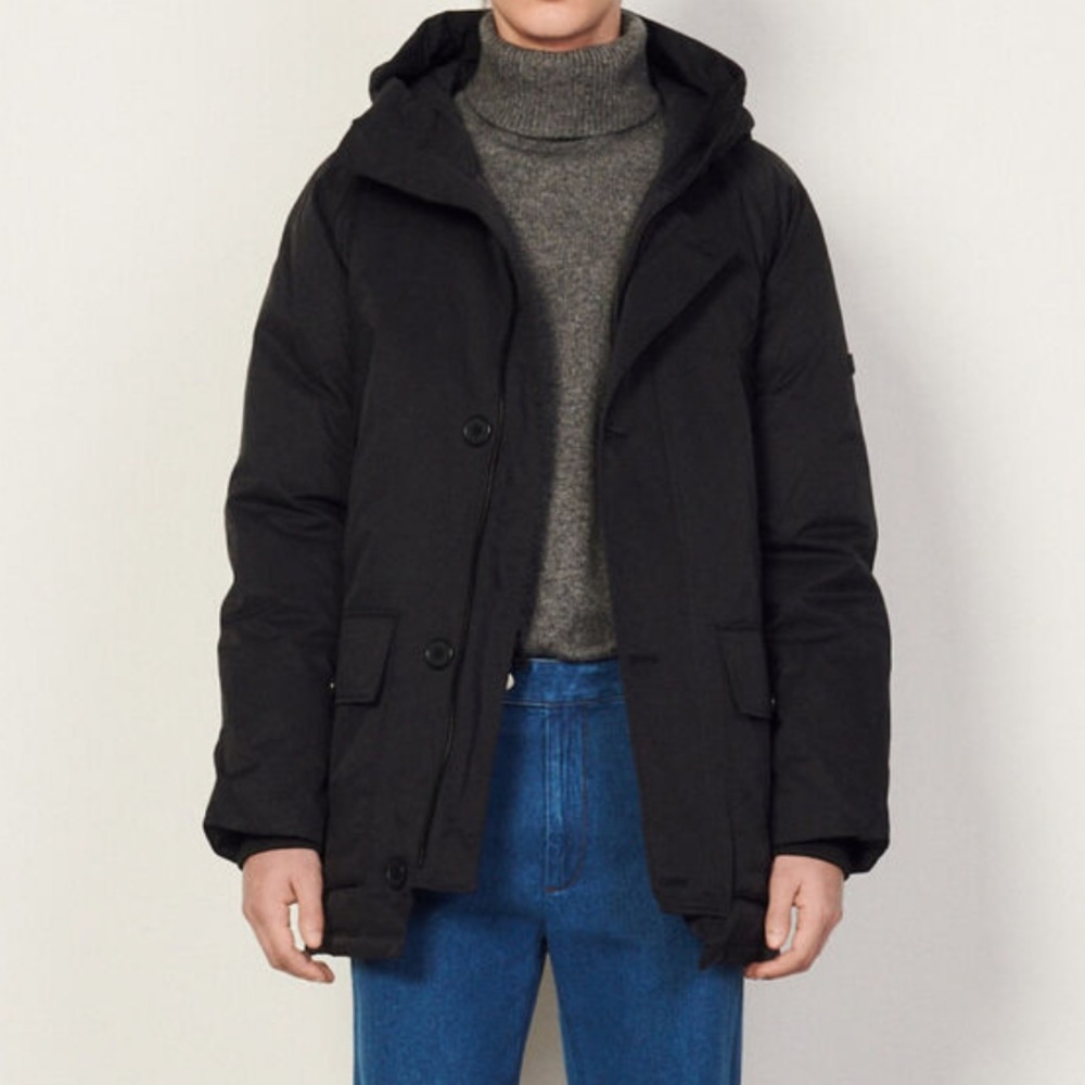 sandro paris Oversized Hooded Parka